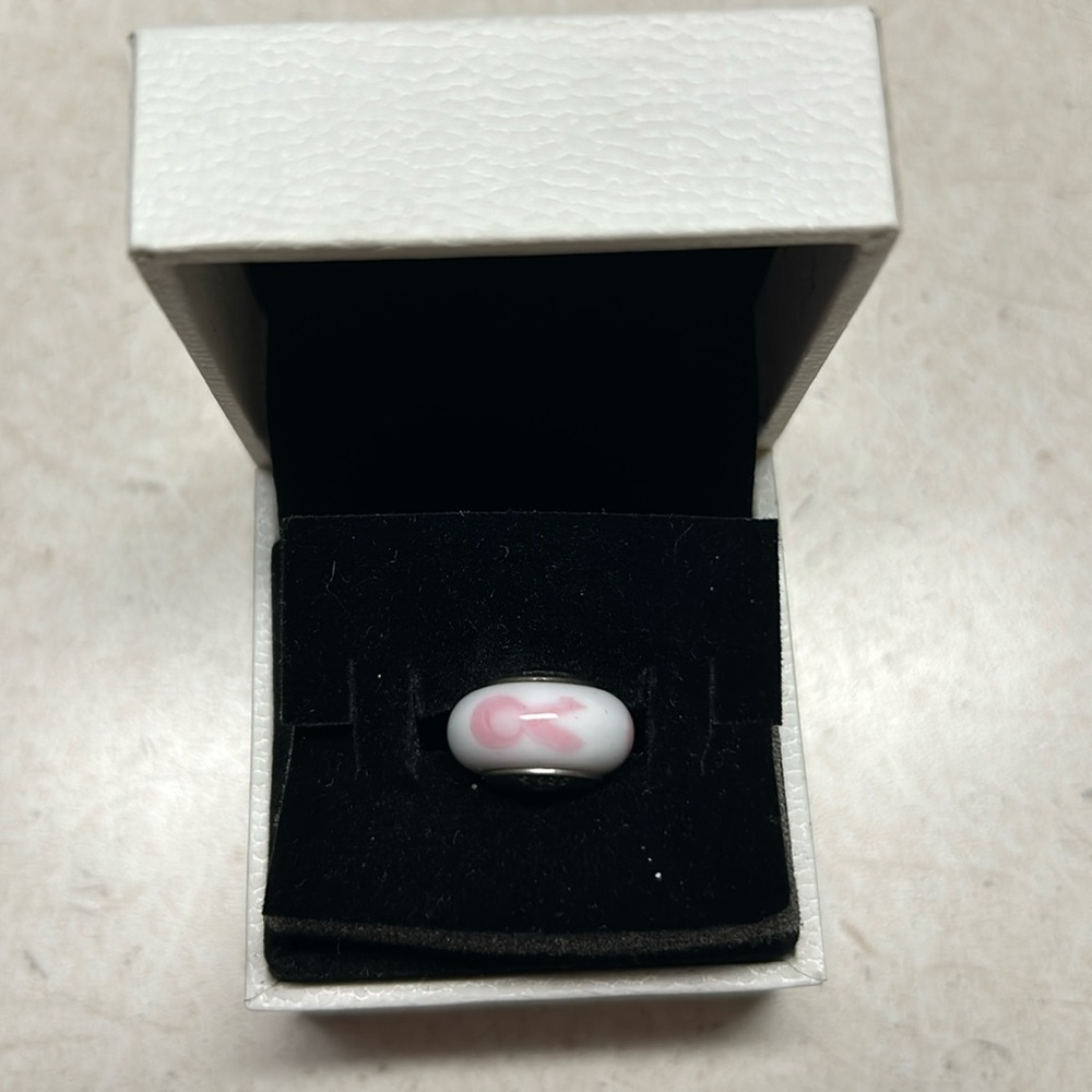 Pandora Breast Cancer glass murano Charm